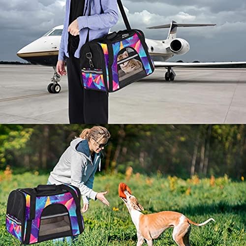 Pet Carrier Rainbow Color trougao uzorak meke strane pet travel Carriers za Mačke, Psi Puppy Comfort prenosiva sklopiva torba za kućne