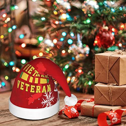 Vijetnam Veteran Funny odrasle pliš Santa šešir upaliti Božić šešir za žene & amp ;muškarci Božić Holiday Hat