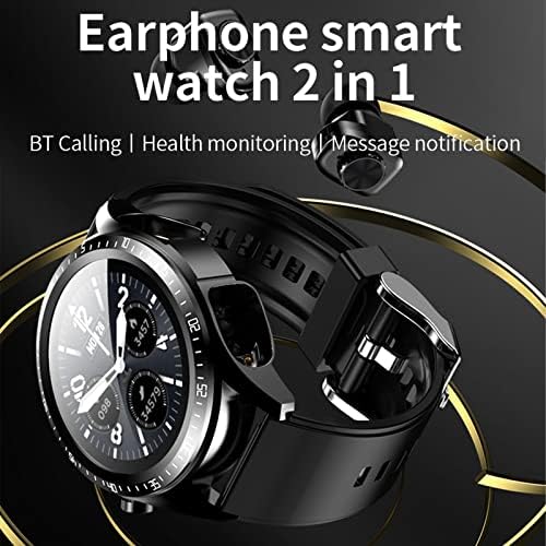 Pametni sat sa ušiju za muškarce, okrugli IP66 vodootporni fitnes satovi, 1,28 inčni Bluetooth sat sa korakom, kalorijama, monitoru