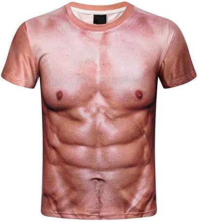 Lažna mišićna majica za muškarce Slim Fit okrugli vrat kratki rukav Novost Monny 3D štampanje Srednja odjeća