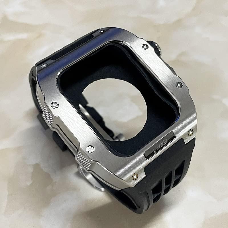 CNHKAU CATT MOD komplet, za Apple Watch modifikaciju 8 ultra 45 mm fluororberni opseg za iWatch seriju 8 7 SE 6 5 4 45/44 mm zamena