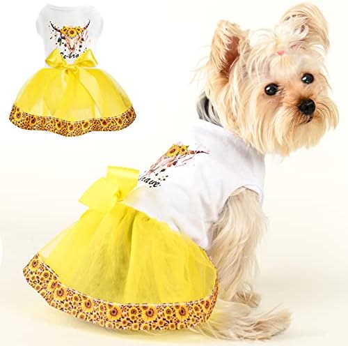 Pas haljina za male pse, ljetna slatka djevojka za pse, haljine za odmor, kućne ljubimce princeze za rođendanska odjeća, Yorkie Chihuahua
