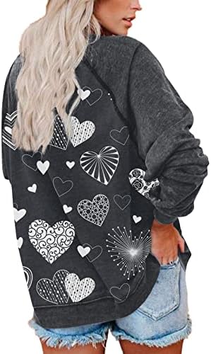 Žene Ljubavno srce Dukserica Teen Valentines Košulja Ljubav Heart Pismo Ispis Duksera Ležerne prilike pulover