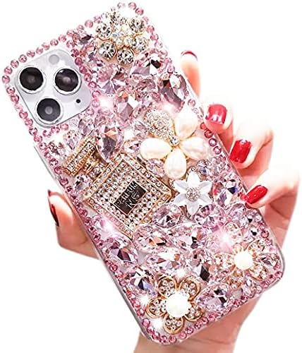 iPhone 12 / iPhone 12 pro Bling Glitter CASE, Bling Diamond Rhinestone Gemstone 3D parfem Boca i cvijet dragulja Meka TPU Back Cover
