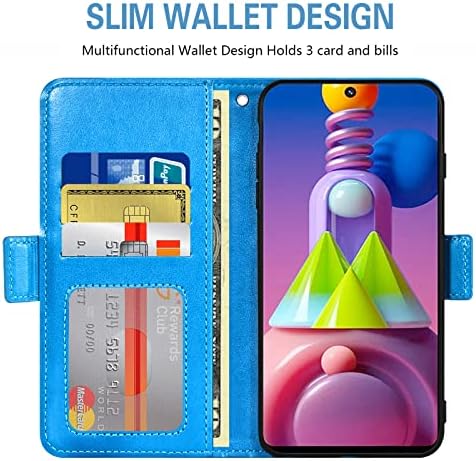 Asuwish kompatibilan sa Samsung Galaxy M51 futrolom za novčanik i kaljenim staklom zaštitnik ekrana Flip torbica dodatna oprema držač