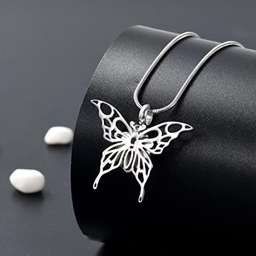 2pcs nehrđajući čelik spomen-kremiranje i leptir sa ogrlicom za kremiranje srca
