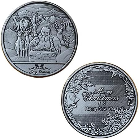 Sretan Božić i sretna nova godina Kolekcionarni kreativni poklon srebrni pribor za suvenir kovanica Komemorativni novčić