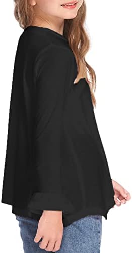Letaty Girls 'košulje s dugim rukavima Tors T majice Crewneck Ležerne prilike labave rublice za djevojke 4-13 godina