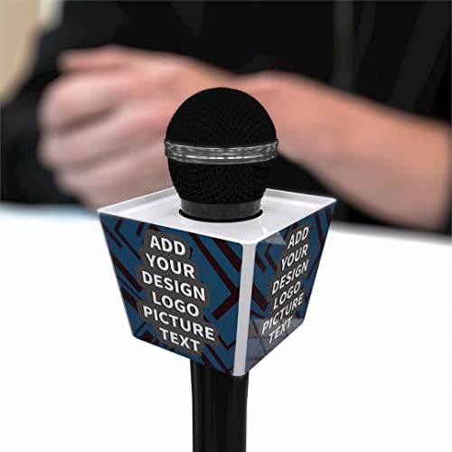 prilagođena mikrofonska zastava logo personalizirana kutija za mikrofon trapezoidna veća veličina