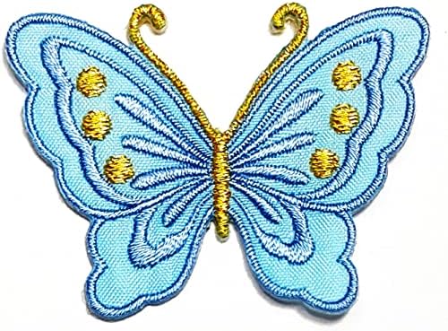 Kleenplus 3kom. Mini leptir plava boja lijepa crtana deca pegla na zakrpama modni stil vezeni motiv Applique dekoracija amblem Costume