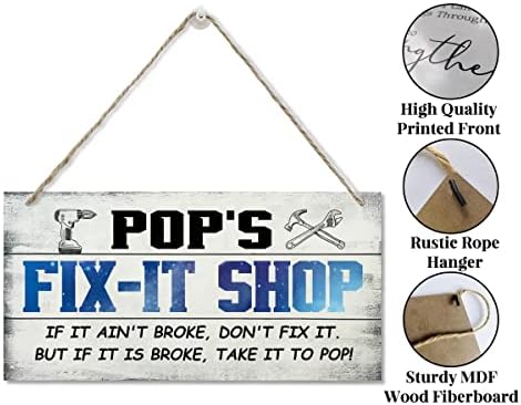 Znak vintage stila, Pop-ov popravak-it trgovina ako se ne pokvari, ne popravljajte. Ali ako se pokvari, odnesite ga za pop! Viseći