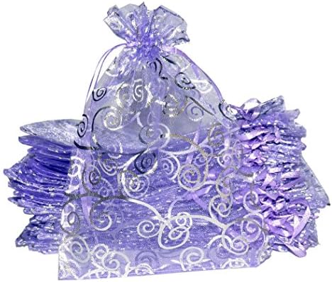 UHANGETH 100 kom Drawstring Organza poklon torbe nakit Party vjenčanje Favor Candy Božić leptir cvijet uzorak mrežaste torbice
