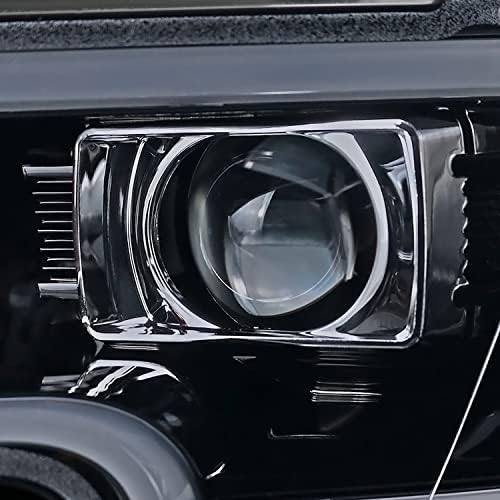 SPEC-D TUNING sjajni crni dim projektor farovi sa LED trakom kompatibilni sa 2015-2017 Ford F150, lijevo + desno par farova