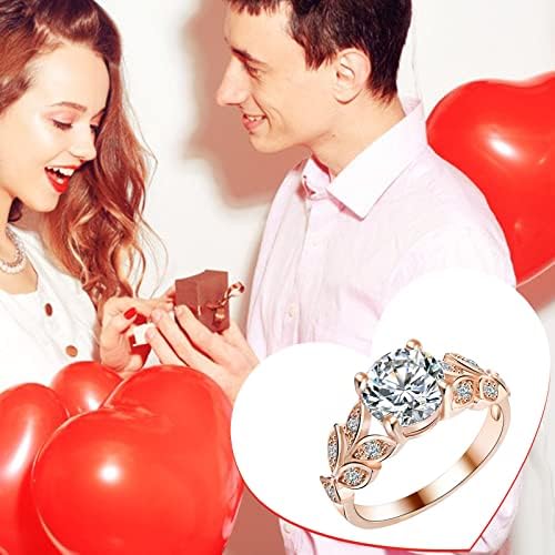 Angažman okrugli rez Zirkoni Žene vjenčani prstenovi nakit za žene Full Diamond Dame Ring Anxiesting prstenovi za tinejdžere