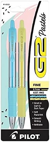 Pilot G2 pasteli gel olovke, uvlačiv, gumeni hvataljka, fini PT, 0,7 mm, različite boje 2-pakete