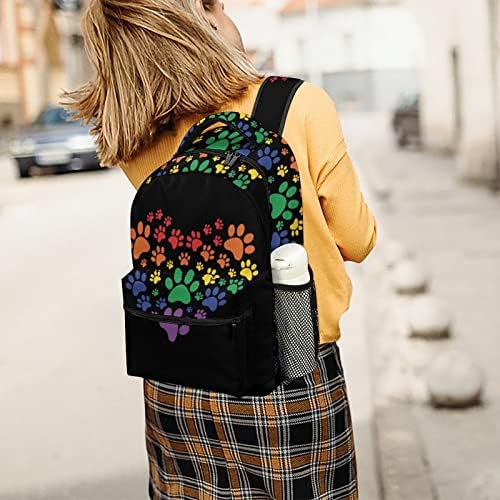 Pas Paw Heart putni ruksaci modna torba preko ramena lagani dnevni ruksak s više džepova za školsku kupovinu
