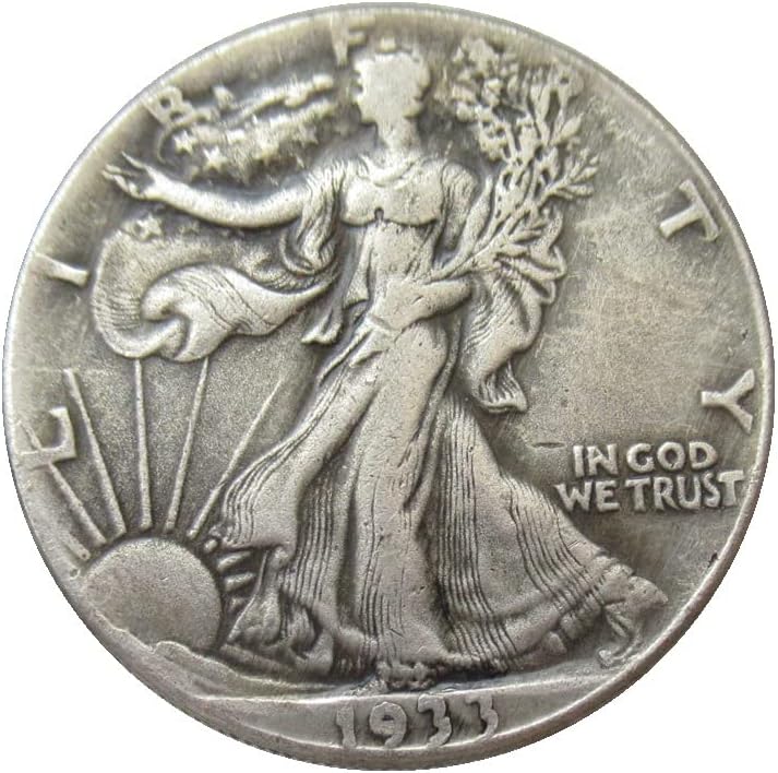 Naslona za šetnju od pola dolara 1933. Srebrna replika prigodni kovanica