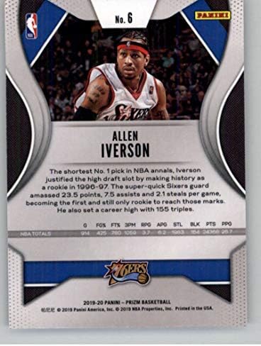 2019-20 Panini Prizm 6 Allen Iverson Philadelphia 76ers NBA košarkaška trgovačka kartica