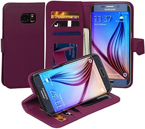 Jumbl Slim kožna torbica za novčanik – modeli dostupni za Samsung S6 Edge – inner Hardshell Case nudi poboljšanu zaštitu - Pink