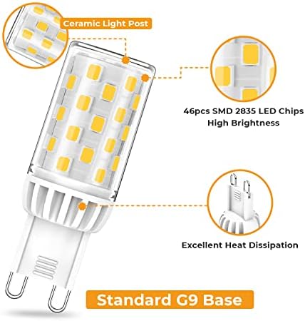 Lososuch G9 LED sijalica sa mogućnošću zatamnjivanja 5W 2700K meka topla bijela, 40W 60W ekvivalent halogena, G9 bi-pin 550 LM AC