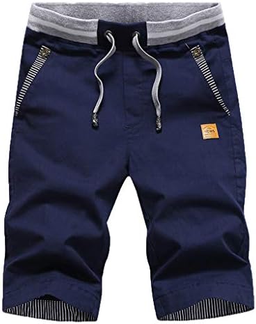 Sezcxlgg Atletičke planinarske hlače Pamučne kratke hlače Ljetna vreća u boji Labavi muške kratke hlače Ležerne modne muške hlače