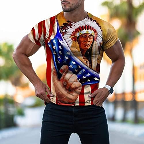 Ljetni muškarci T majice Američki dan Vintage zastava SAD majica visoke muške majice