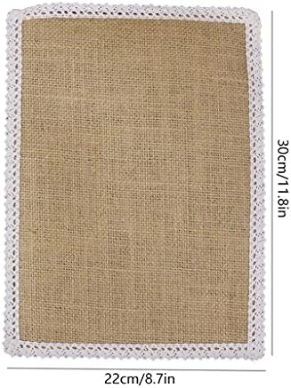 N / A 10pcs Hessian Burlap prostirke za stol čipke Placemats setovi prirode Jute tkani stolni prostirgani pad venčanja