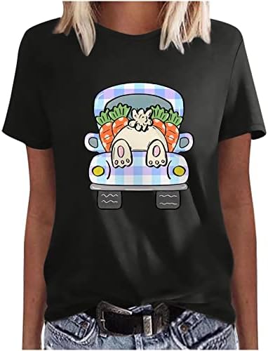 Majica za uskrsnu dnevnu košulju za ženske slatke gnomes Bunny majica Ljubav srca tiskane majice Kratki rukav Grafički teži