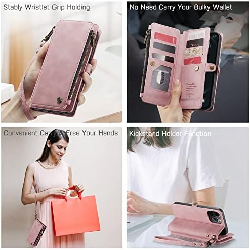 Odbrana za iPhone 12 Pro Max Case, iPhone 12 Pro Max case Wallet za žene, izdržljiva PU Koža Magnetic Flip Lanyard remen ručni držač