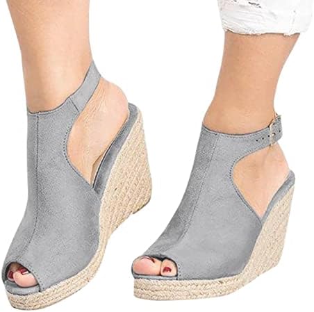 Gibobby Womens Ljetne cipele, modne sandale Open Ankete na vezu Platforma ravne sandale Dame Ljeto Ležerne prilike