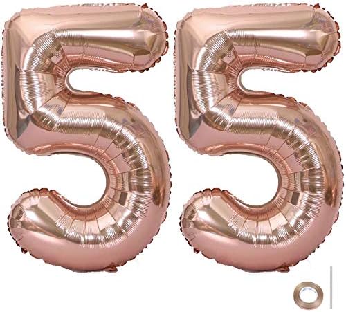 40 inčni veliki broj 55 balonski folija baloni Jumbo foliju helijum baloni za vjenčanje rođendana festivalskog materijala za ukrašavanje, ruže zlato 55