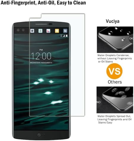 Vučiya [3 pakovanje] kaljeno staklo zaštita ekrana za LG V10，9h tvrdoća HD bez mjehurića protiv ogrebotina, kompatibilno sa LG V10 / LG V20
