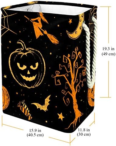 Inhomer veš Hamper Halloween Dead Tree Pumpkin Bats Witch Spiderweb sklopive korpe za pranje veša Firma za pranje veša organizacija