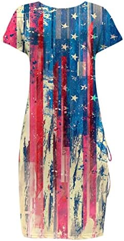 Miashui ženske ljetne Ležerne haljine Dan nezavisnosti žene američke zastave uzorci Casual Midi haljine za žene Casual