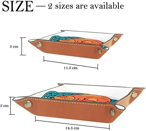 Aisso Valet Tray Sleeping Cat Printing kožne ladice za nakit kutija za organizatore za novčanike, satove, ključeve, novčiće, mobilne