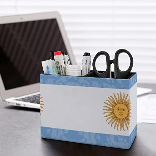 Retro Argentina Zastava PU kožni držači za olovke višenamjenski držač za posude za posude uzorak stola Organizator za uredsku kuću