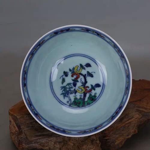 Xialon 14.5cm 5.7in Qing Yongzheng Plavi i bijeli Doucai Lotus uzorak porculanski zdjela ručno rađena rađena antikne peć