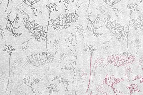 AMBESONNE Biljke Yoga Mat ručnik, ručno izvučeno ljepotica Proljeće Cvijeće uzorak u skicirani stil Botanički dizajn, neklizajući duks upijaju joga pilates pokrivač za vježbanje, 25 x 70, magenta tamno siva