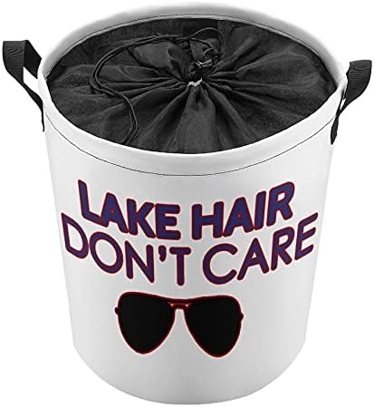 Lake Hair Don't Care okrugle torbe za veš vodootporna korpa za odlaganje korpe sa ručkama i poklopcem za zatvaranje vezica