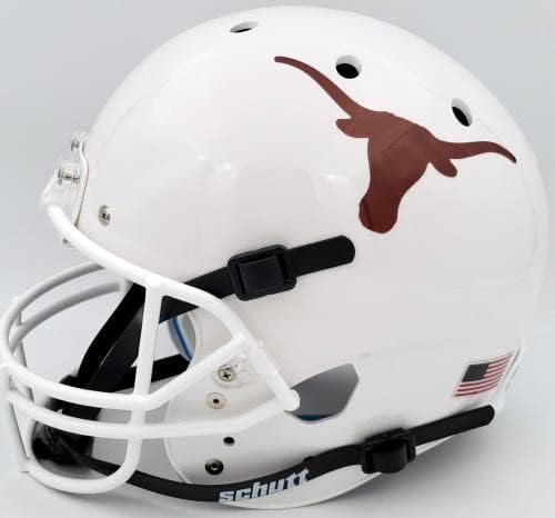 Earl Campbell sa autogramom Texas Longhorns White Schutt replika kacige pune veličine HT 77 JSA zaliha 202290-fakultetske kacige