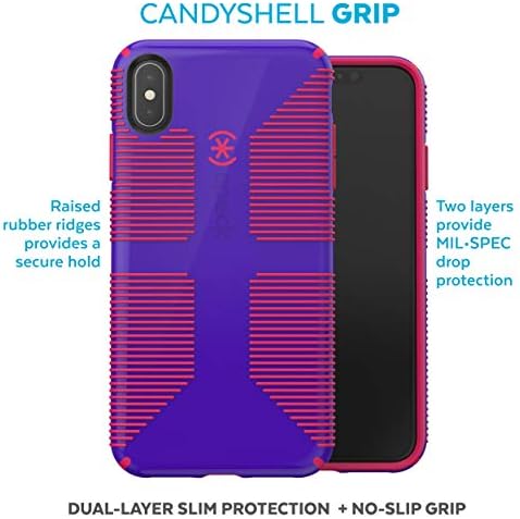 Speck proizvodi Candyshell Grip iPhone XS maksimalna futrola, ultraljubičasta ljubičasta / rubin crvena