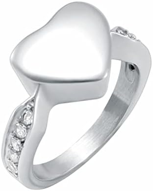 Biaihqie Love Heart Cremation Urn Prsten Memorijalni nakit sa kristalnim kremiranjem nakita za pepeo Memorijal Pepeo, Pepeo prsten,