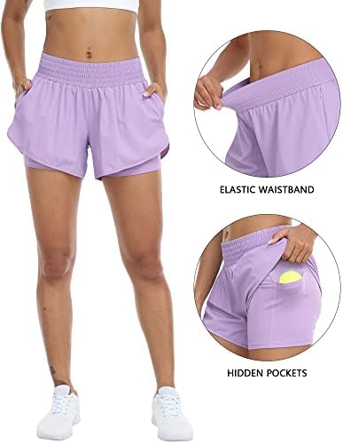 YEZII Žene High Squik Trke za trčanje Atletski trening Brze suhe kratke hlače za žene sa džepovima Teretana Yoga Yoga Hotsas