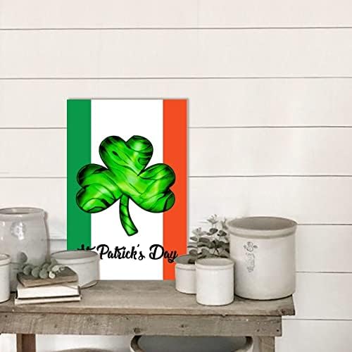 Drvena ploča Happy St. Patrick's Drvene palete Drveni viseći znak Irska Shamrock zastava Rustikalno drvo znakova Desk i zidni ukrasi 8x12in Day Dekoracije za dan