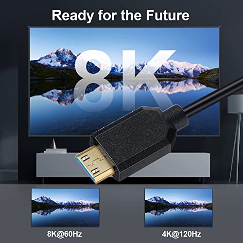 Qaoquda Micro HDMI to HDMI kabl za namotani kabel, 8k Micro HDMI muški do HDMI muški 90 stupnjeva ugao opruga za produženje kabela