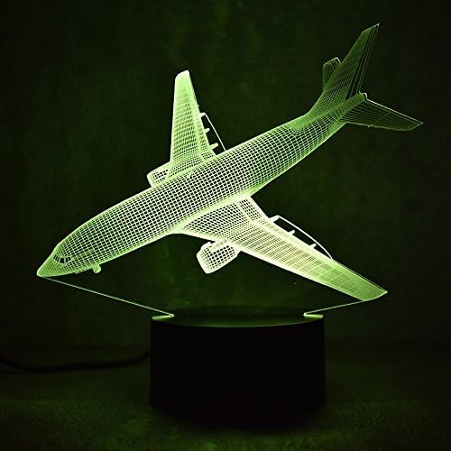 MOLLY HIESON 3d avion Airbus noćno svjetlo stol optičke iluzije lampe 7 svjetla za promjenu boje LED stolna lampa Božić početna ljubav