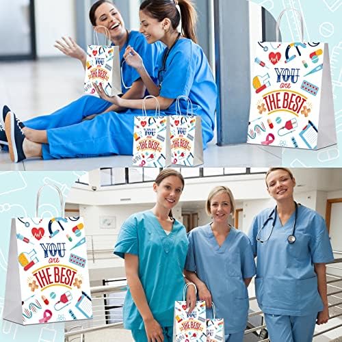 48 kom medicinske sestre sedmica poklon torbe medicinska sestra zahvalnost Kraft papirna torba Bulk vi ste najbolja medicinska sestra