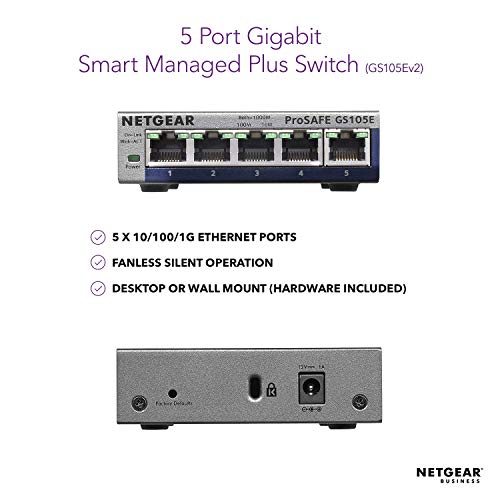 NETGEAR 5-PORT GIGABIT ETHERNET SMART PLUS prekidač - Desktop i ProsinfeTine zaštita za život