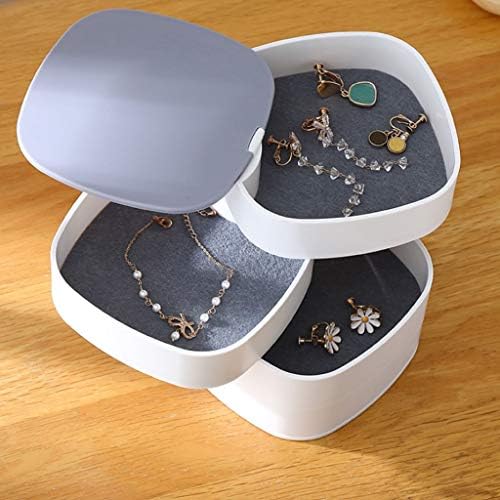 CFSLP Rotirajuća zrcalna kutija za odlaganje nakita, narukvica, minđuše, minđuše, prsten, okvir nakita, kutija, višeslojni okvir za