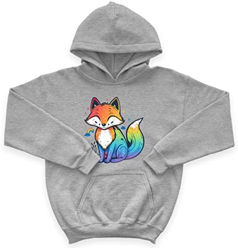 Funny Fox Kids 'Sponge Fleece Hoodie - Rainbow Kids' Hoodie - Grafička umjetnička kapuljača za djecu